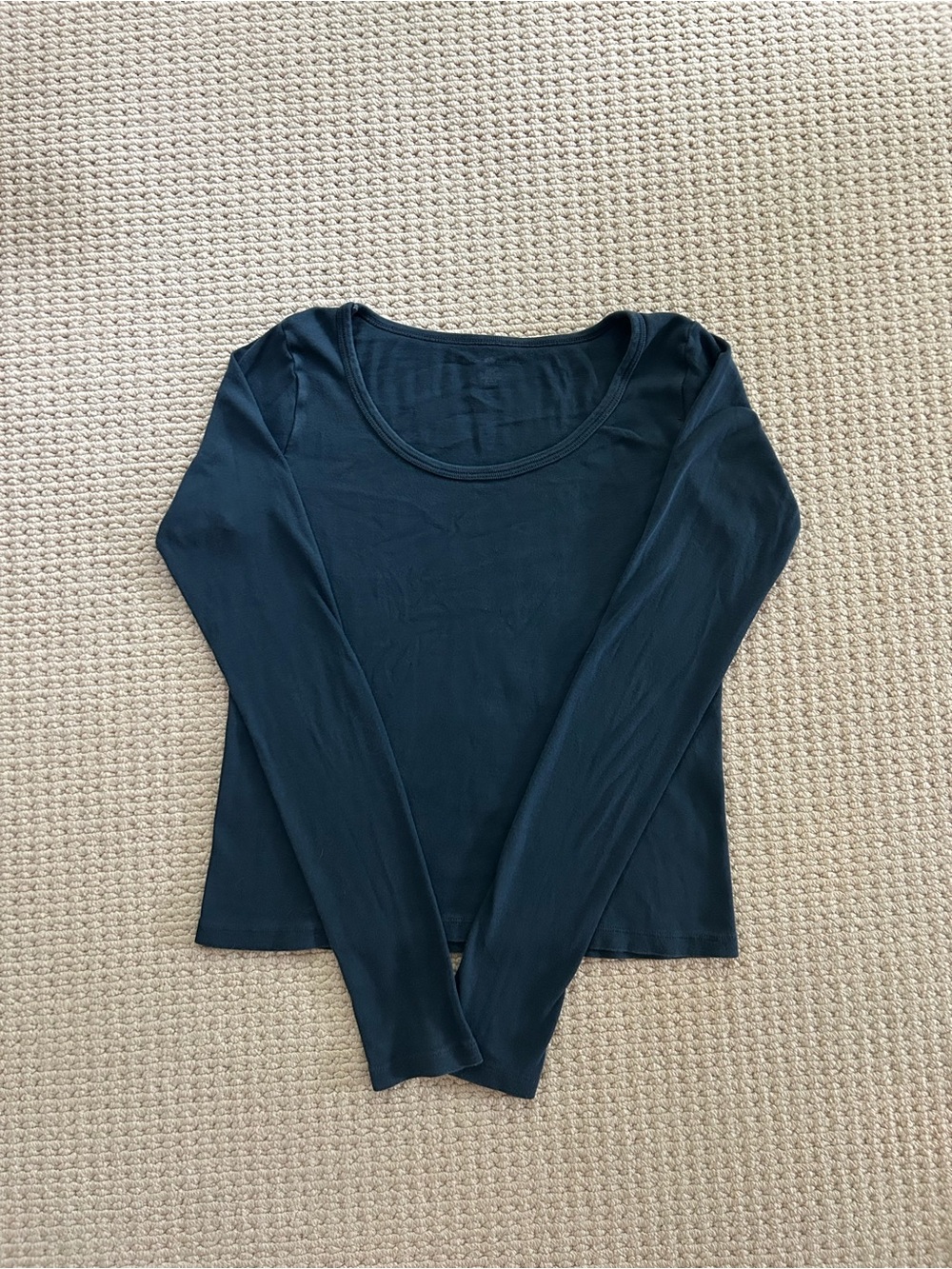 Zelly Scoopneck Navy Long Sleeve Top
